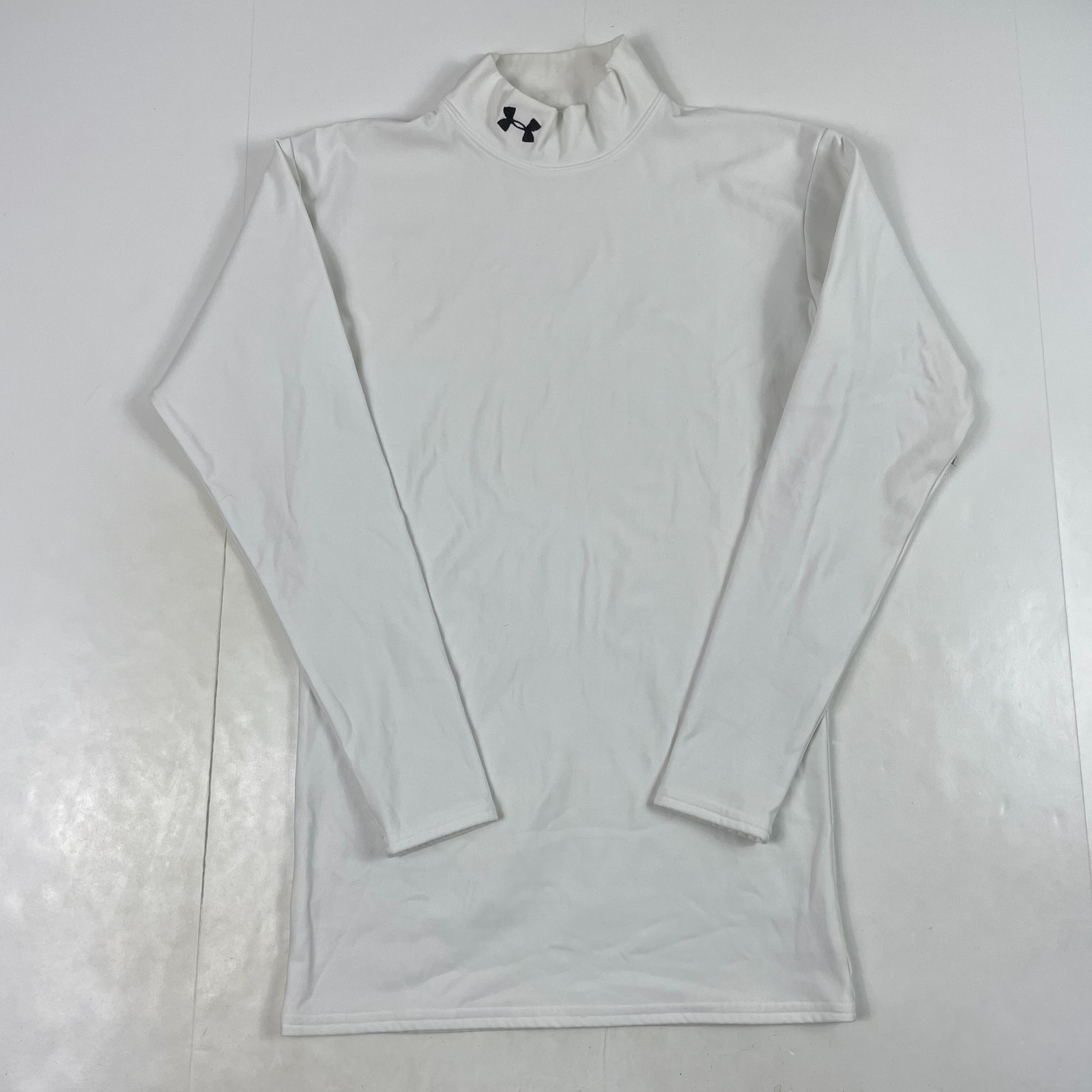 Under Armour Shirt Mens Large White ColdGear Compression Mock Baselayer Workout gallery