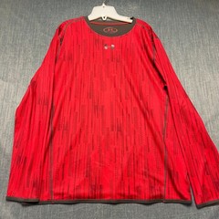 Under Armour Men’s Shirt Size L Red Geo Print Reversible Long Sleeve Athletic