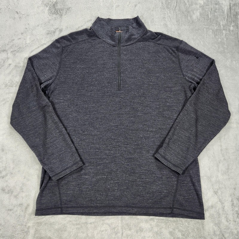 Smartwool Merino 250 Pullover Mens XL Gray 1/4 Zip Wool Base Layer Top gallery
