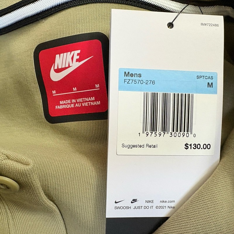 $130 Nike Tech Fleece Reimagined Polo Long Sleeves Olive Men's Medium FZ7570-276 gallery