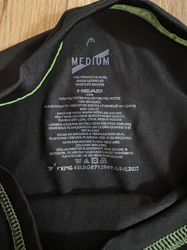 Head Shirt Mens Medium Black Green Long Sleeve Performance Athletic Stretch gallery