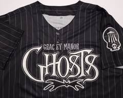 Gracey Manor Ghosts Skellington Embroidered Patches Baseball Medium Jersey