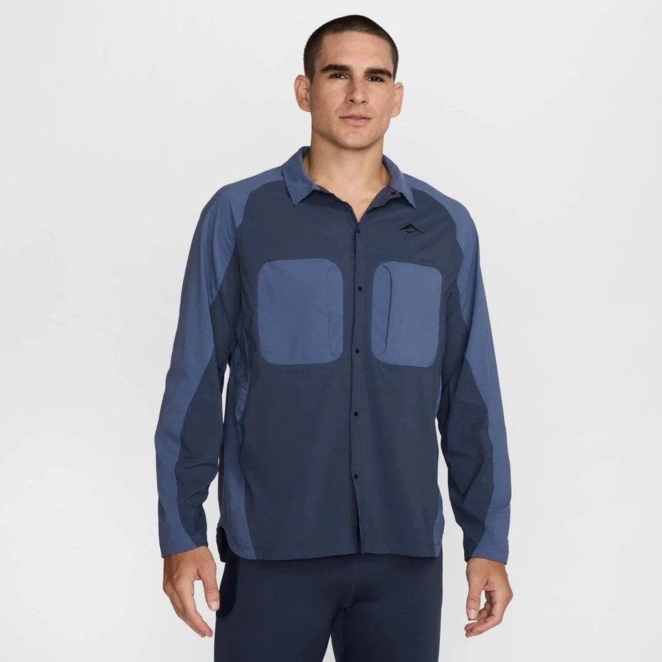 $120 Nike Trail Dri-FIT ADV UV Running Shirt Jacket HJ5079-437 Blue Men’s Size M gallery