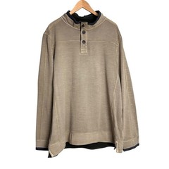 Carbon 2 Cobalt Pullover Men’s XL Beige 1/4 Button Long Sleeve Henley Shirt