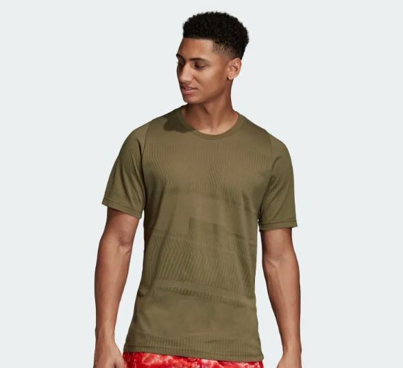 Adidas Athletics ID Jaquard Tee Raw Khaki Size Extra Large XL Mens gallery