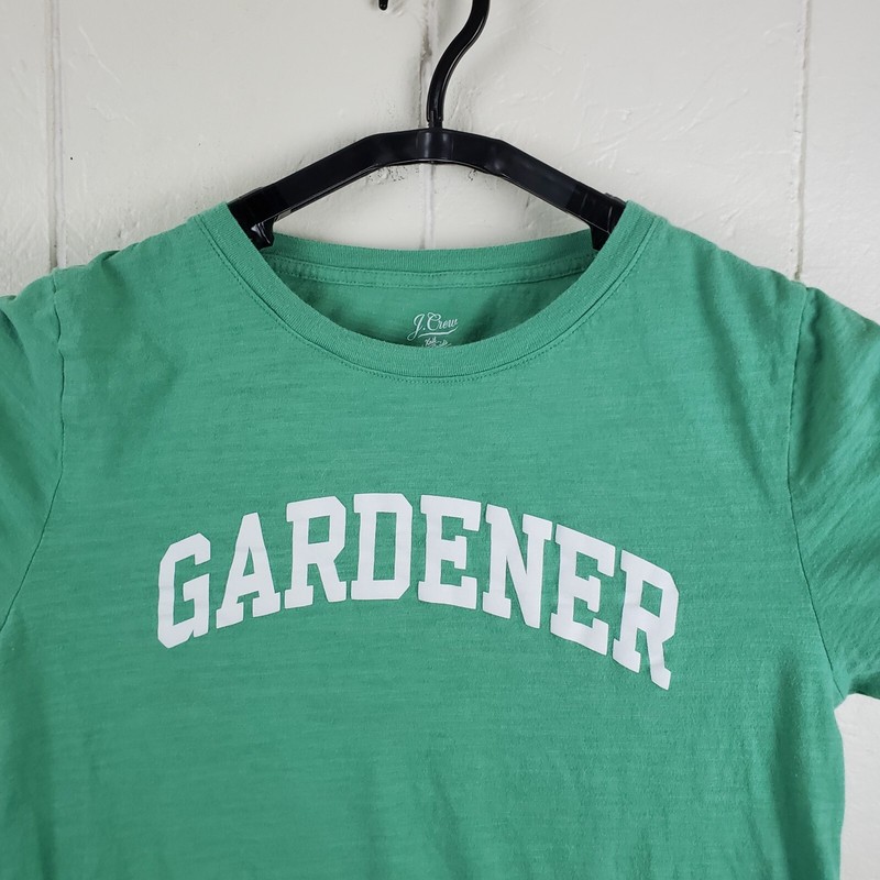 J.Crew Shirt Mens Small Green Crew Neck Short Sleeve Graphic Stretch Pullover gallery