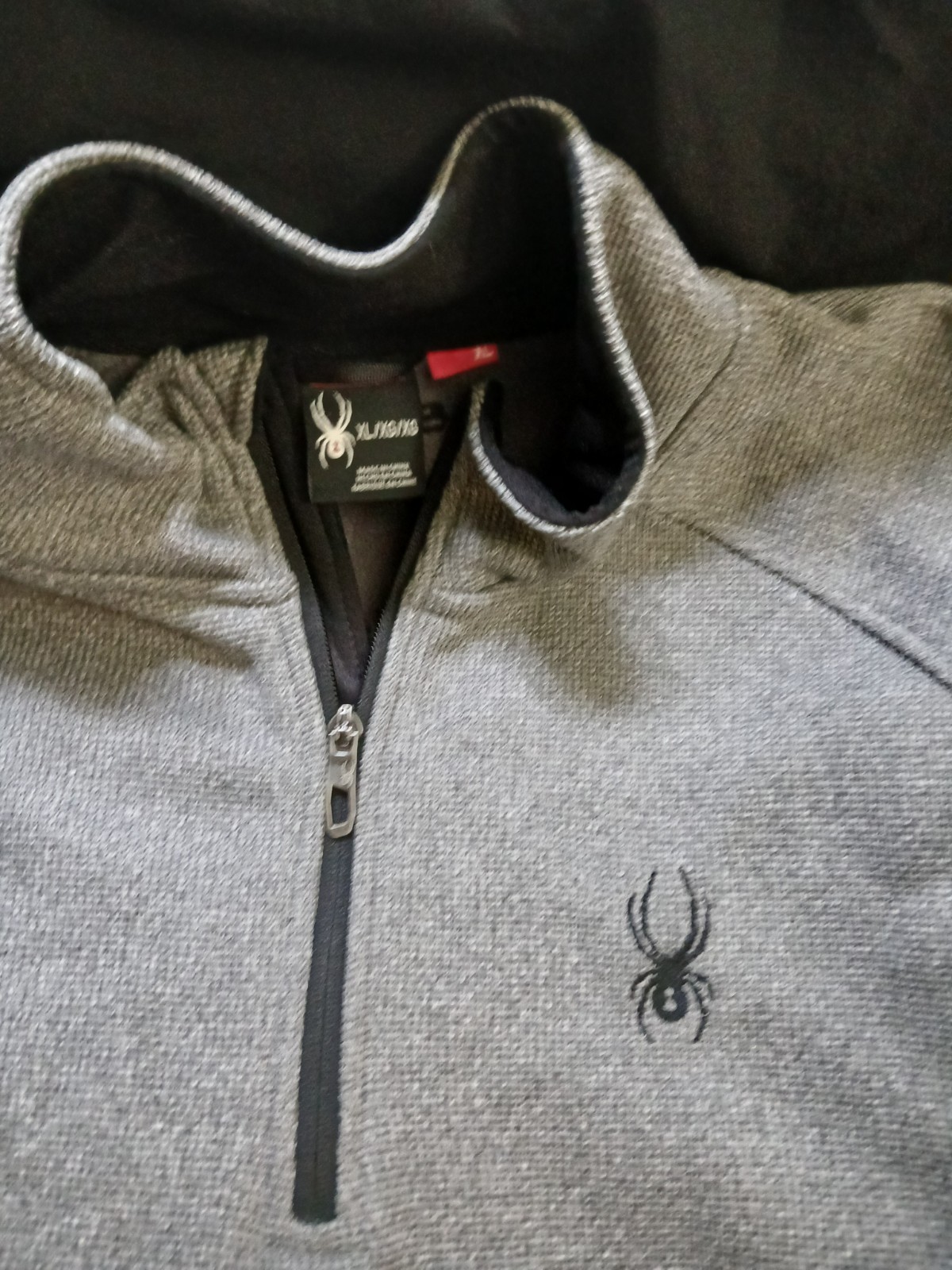 Spyder Men's Active 1/4 Zip ProWeb Performance High Neck Pullover Gray, Size XL gallery