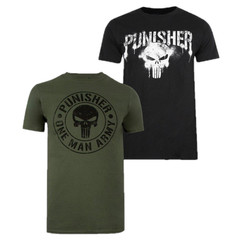 Punisher 2 Pack T-Shirt (Size L) Men’s Green And Black Graphic Top – New