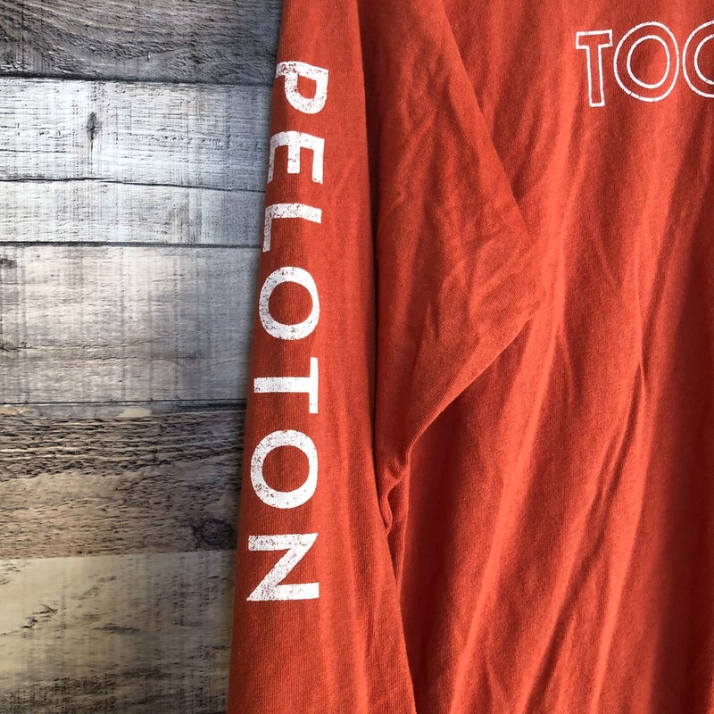 Peloton Together We Go Far Adult Small Long Sleeve Crewneck Shirt Orange gallery