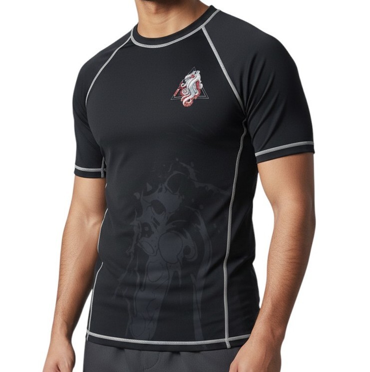 CRNR Combat Corner Rash Guard Compression Top Mens XL Kraken Brazilian Jiu Jitsu gallery
