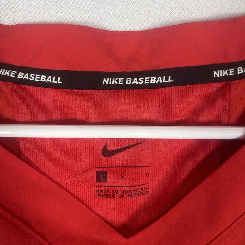 Nike Baseball Windbreaker Shirt Mens Large Red Short Sleeve Golf Activewear Top gallery