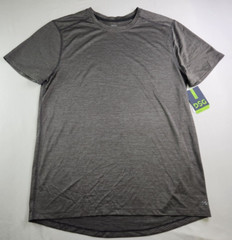 DSG Mens Smoky Grey Mist Short Sleeve Striped Performance Crew Tee Shirt Size M