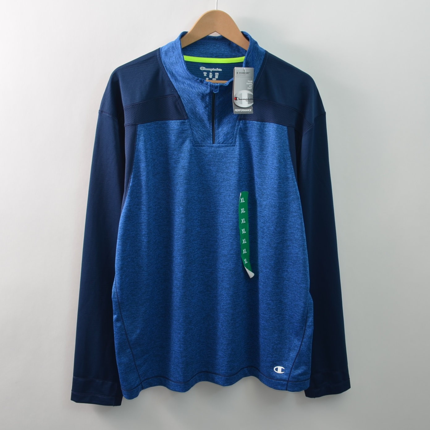 Champion Mens XL Elite Performance Double Dry Technology Top Active Cobalt Flaw gallery