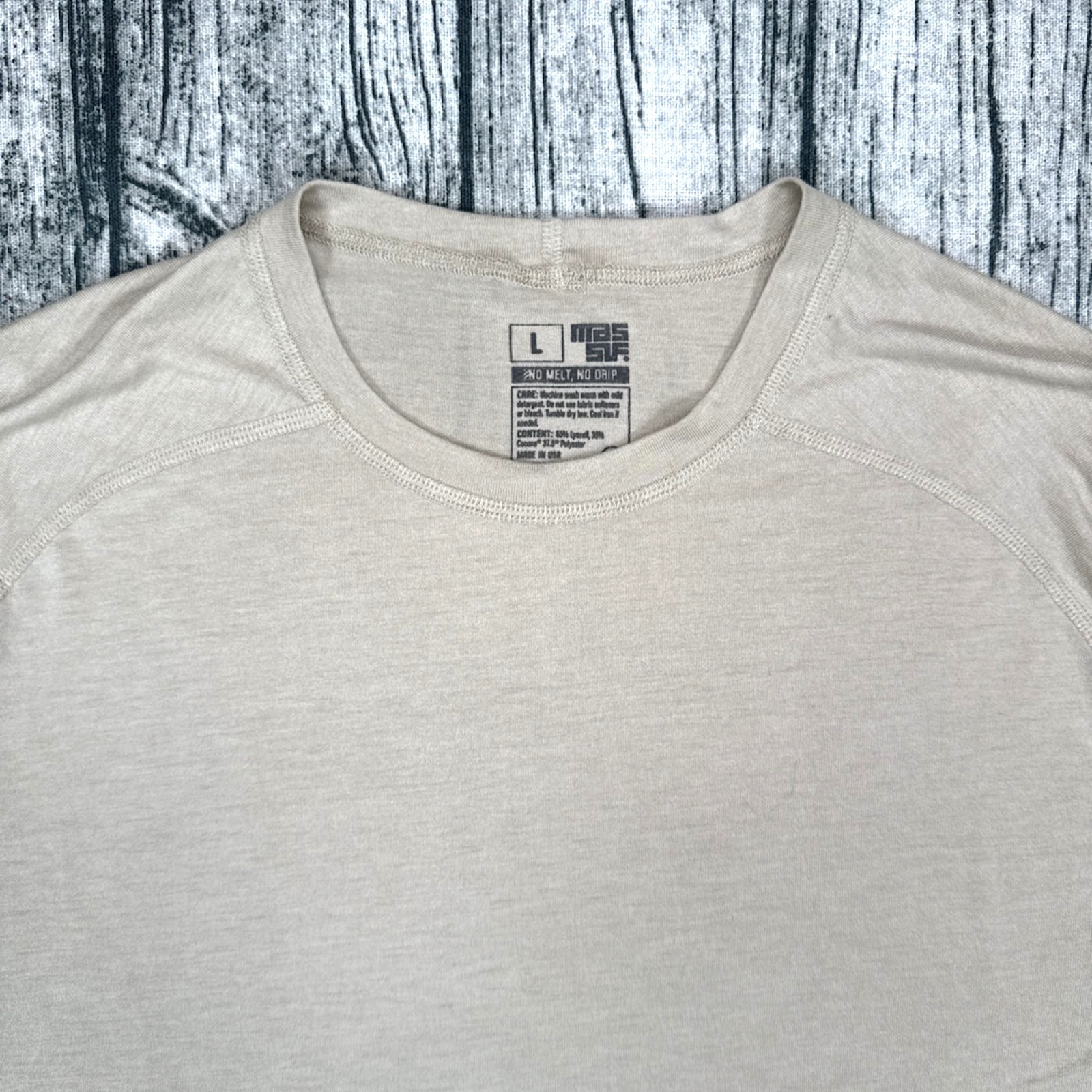 Massif FR Flame Resistant T-Shirt Men's Large Tan Cocona Made USA gallery