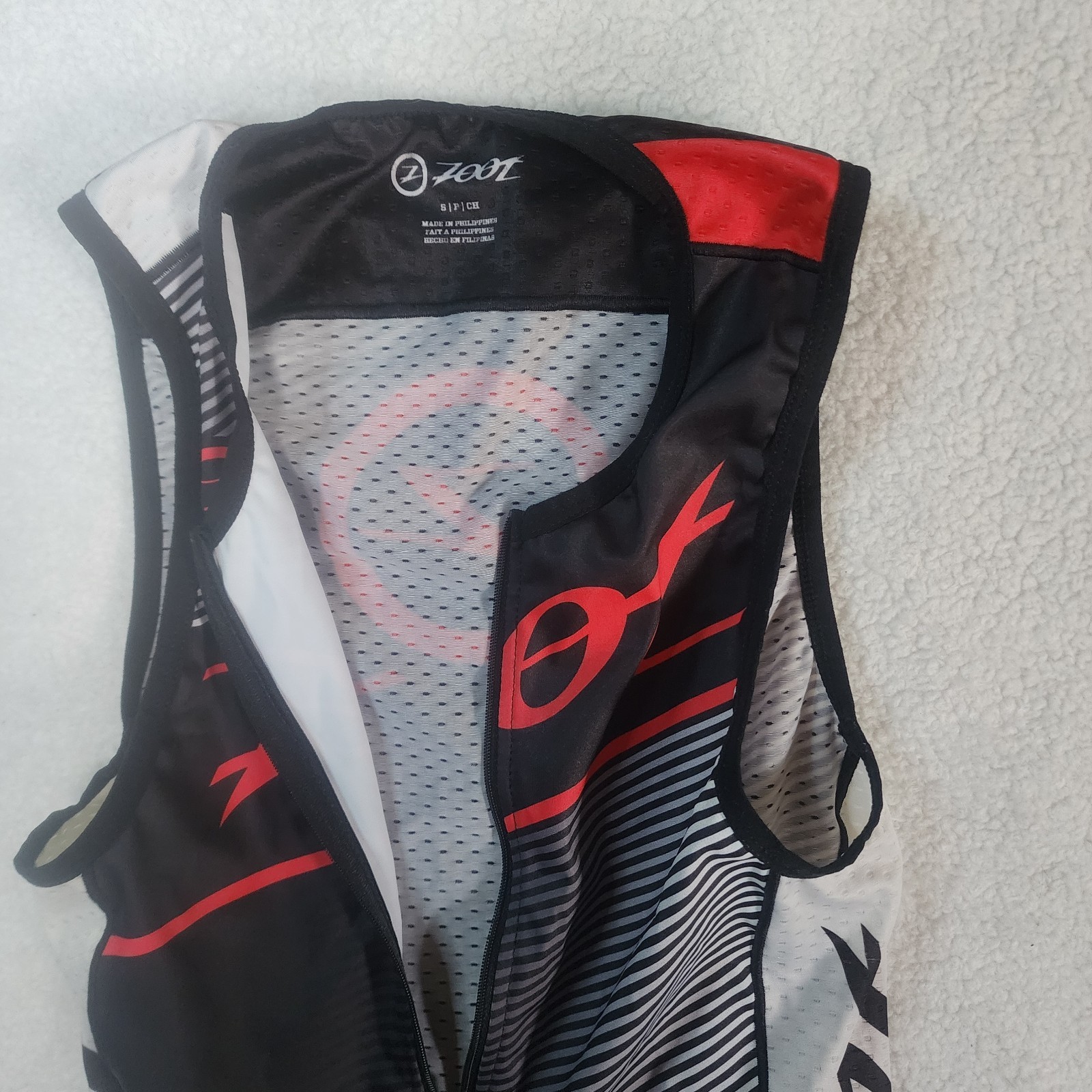 Zoot Men's Performance Tri Team Tank Black/Race Day Red Small Triathlon gallery