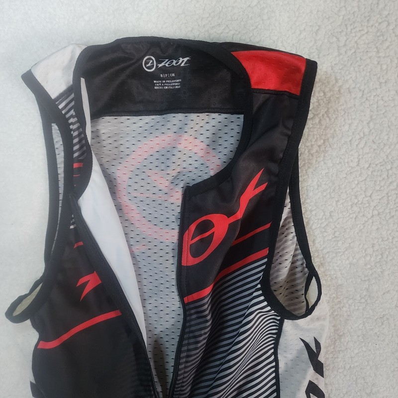 Zoot Men's Performance Tri Team Tank Black/Race Day Red Small Triathlon gallery