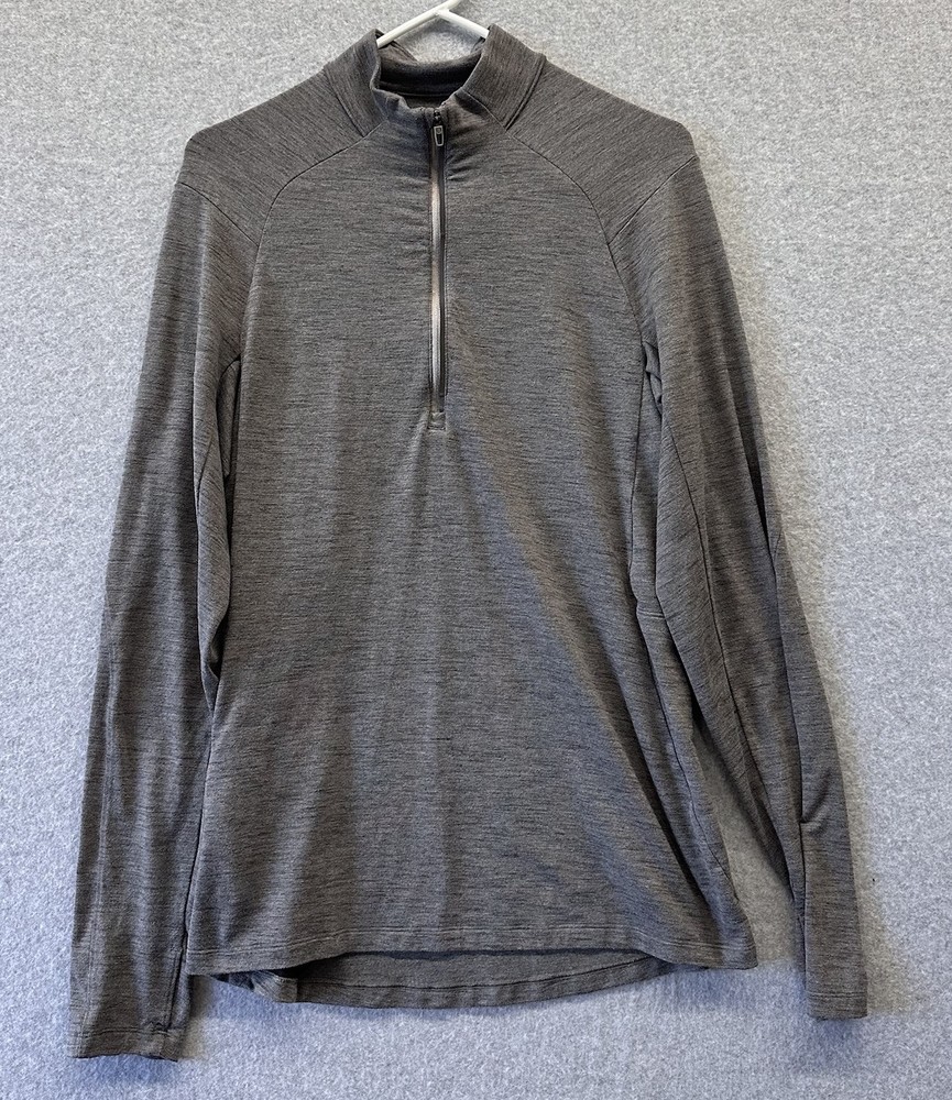 Lululemon Pullover Surge Warm Half Zip Up Mens S Heathered Graphite Gray Black