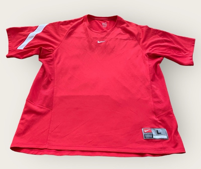 Nike Team Shirt Mens Large Red Performance Football Soccer Train DriFit RN#56323 gallery