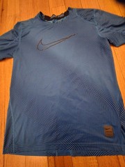 Nike Pro Mens Drift Shirt. Xl. Blu&black. Short Sleeve Fitted