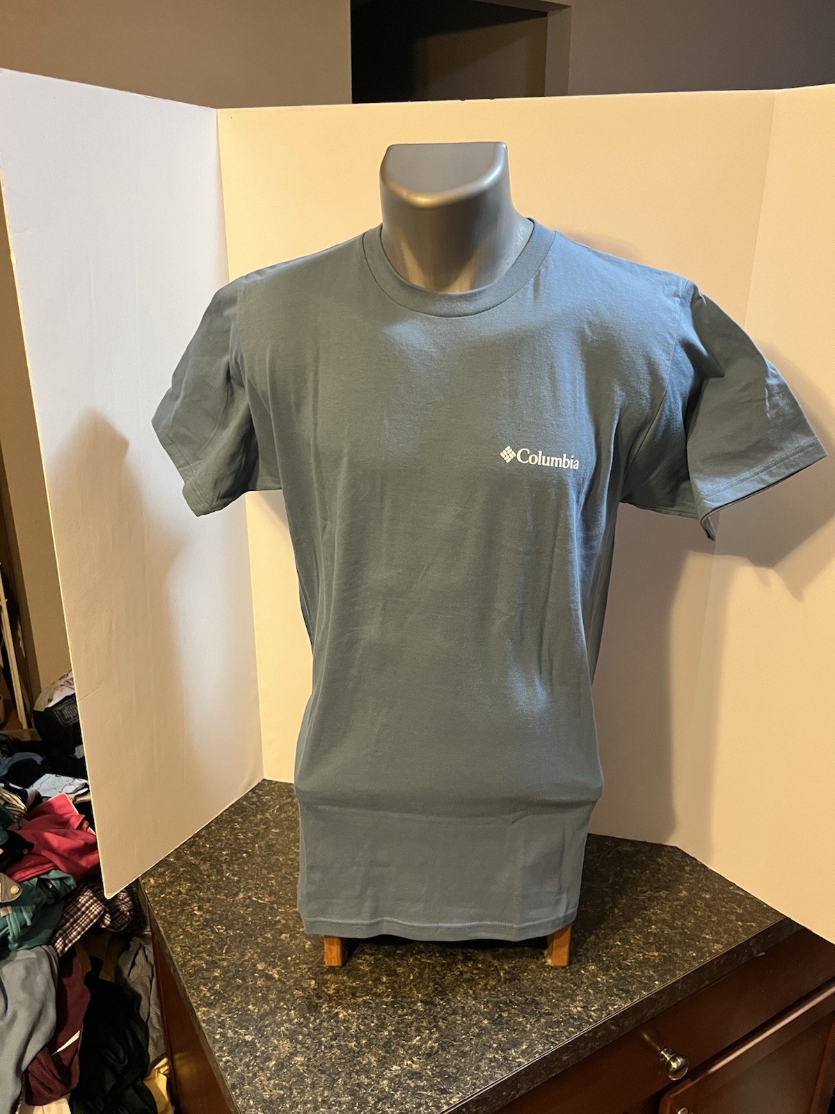 Columbia Men's T-shirt Blue Slate Flag Medium- Cotton - NWT Athletic Fit gallery