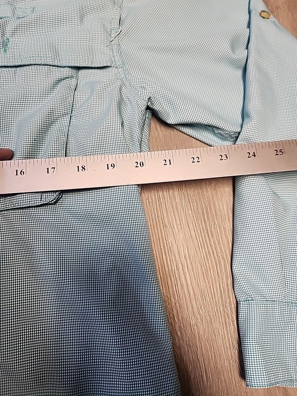 Magellan Aransas Pass Green Micro Check Fishing Vented Lightweight Shirt Mens M gallery