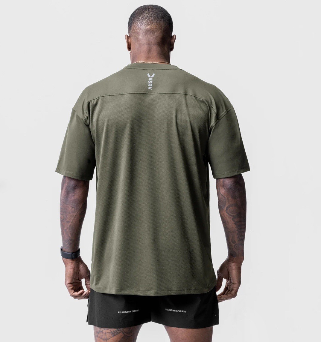 EUC! ASRV DSG-0715 Olive Core Mesh Oversized Tee - Small gallery
