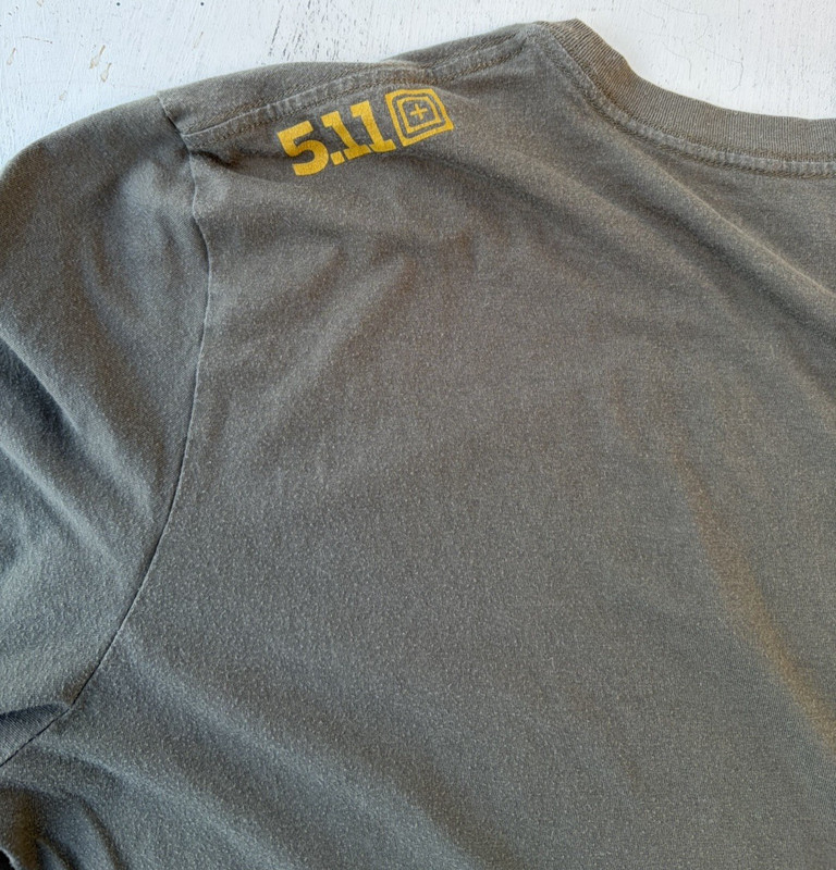 Men's 5.11 Tactical T-Shirt Green Logo XL Coffee Gadsden Range Active Flag 2A gallery