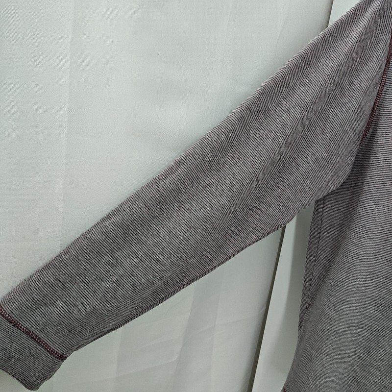 Peter Millar 1/4 Zip Pullover Golf Pullover Mens Size Large Maroon Gray Stripe gallery