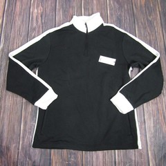 Swet Tailor Pullover Mens Large Black White Quarter Zip Track Top Long Sleeve
