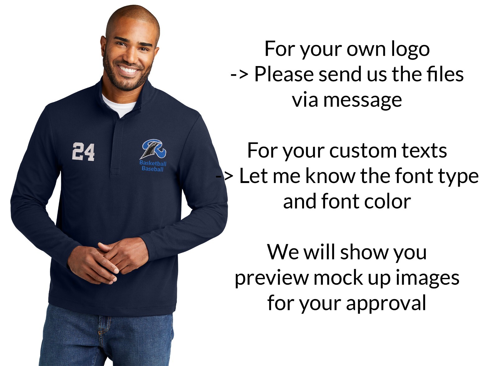 Ink Stitch Design Your Own Custom Logo Texts Stitching Men Fairway Quarter Zipup gallery