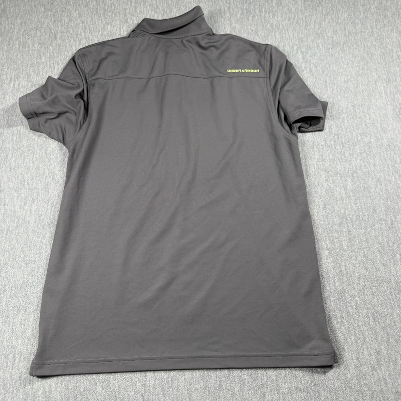 Under Armour Polo Mens L Gray Heatgear Loose Fit Short Sleeve Golf Athletic Shir gallery