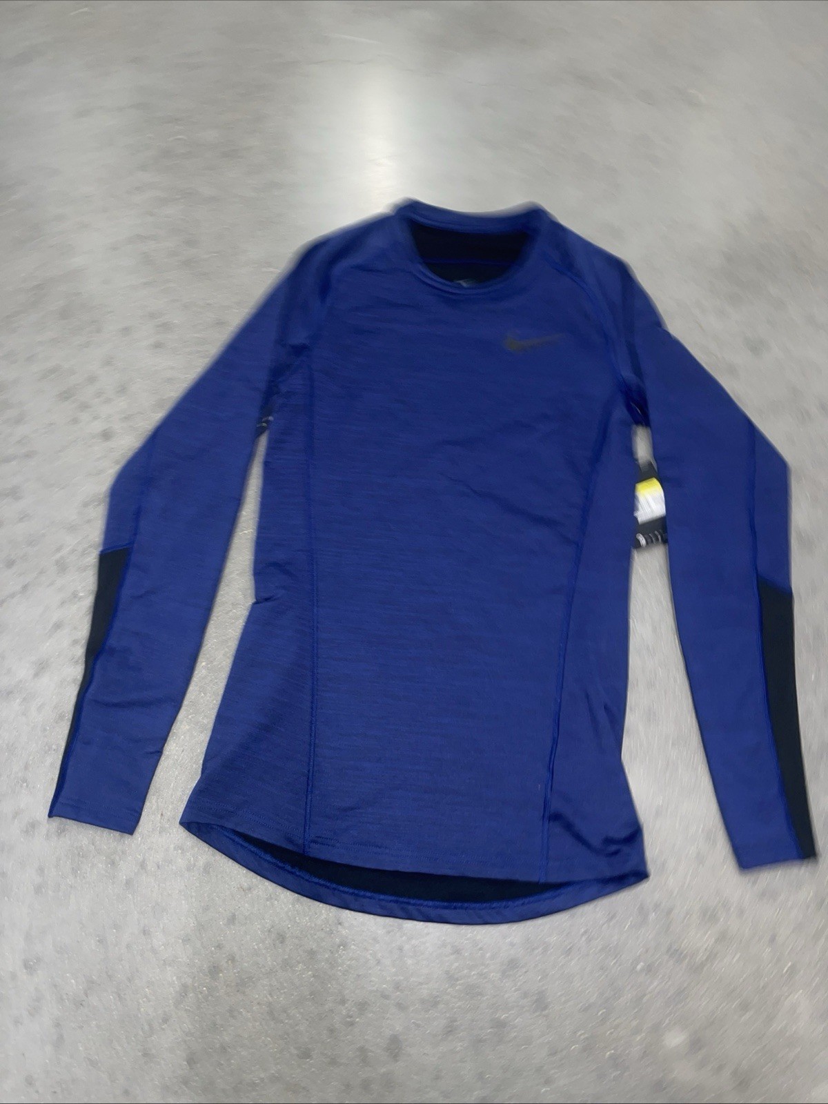 Nike Pro Dri-Fit Therma Long-Sleeve Crew Training Shirt Navy Blue Mens S-Tall gallery