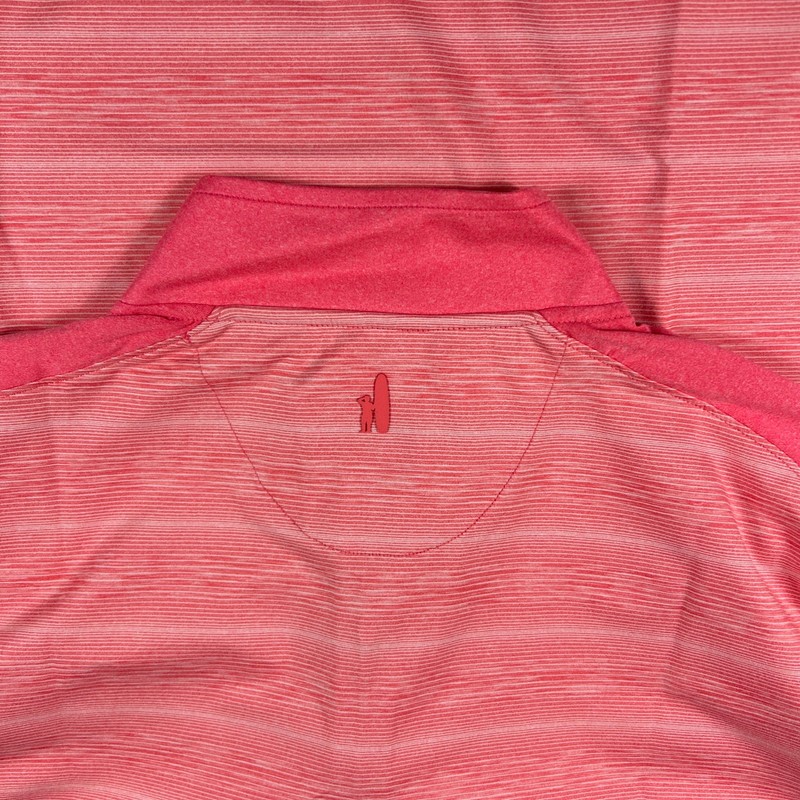 Johnnie-O Golf Pullover Bert 1/4 Zip XXL Pink Striped Polyester NWT MSRP $118 gallery