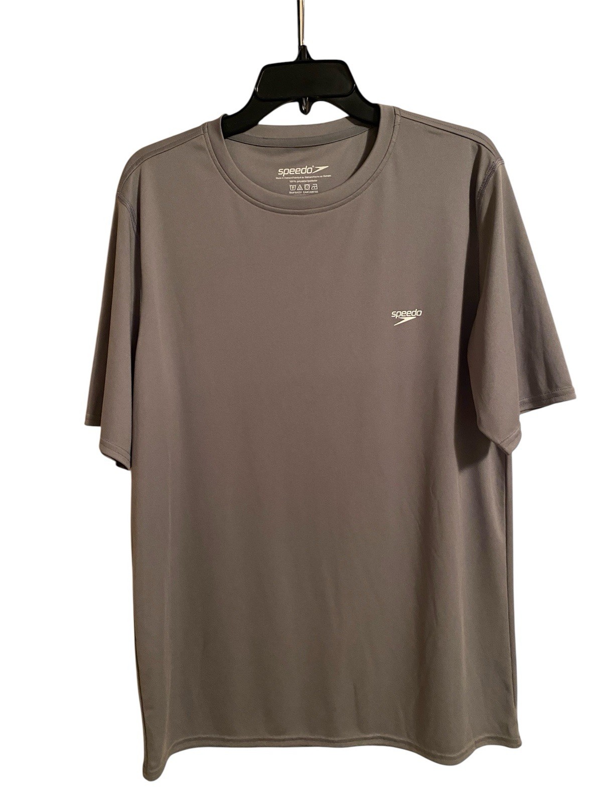 Speedo Men’s Gray Performance Short Sleeve T-shirt, Size Large, Polyester gallery