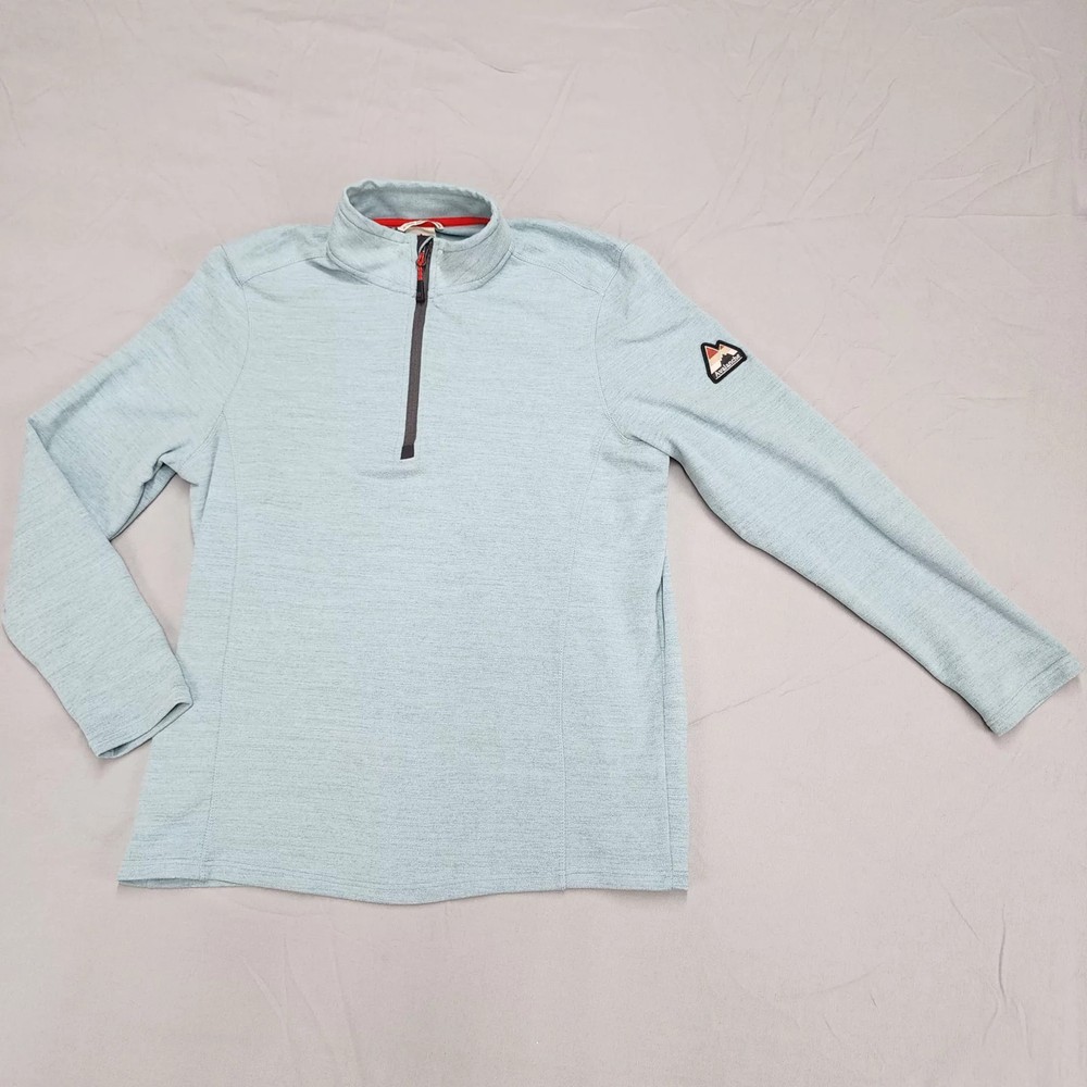 Avalanche Men's Large 1/4 Zip Pullover Light Blue Heathered Performance Hiking T