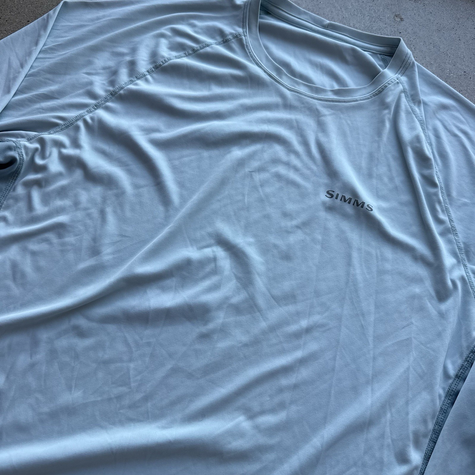 Simms Men’s L Blue SolarFlex UPF 50 Fishing Sun Shirt Long Sleeve gallery