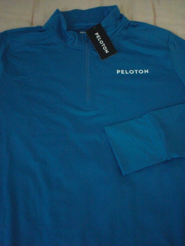 Peloton “Warm Up” ¼-Zip Performance Jersey, NWT - Mens XL - Blue gallery