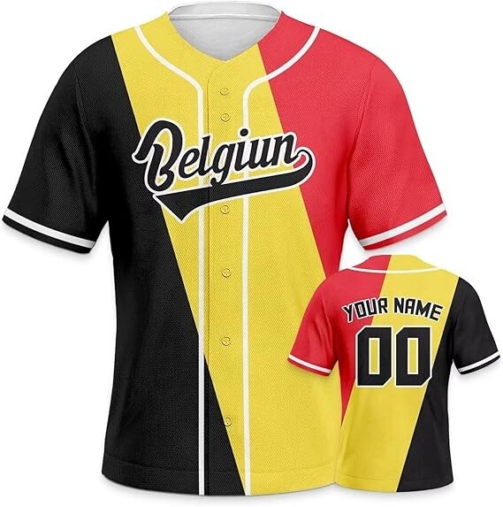 Custom Men/Women Belgium Baseball Jersey Party Birthday Wedding Hip Hop Cosplay