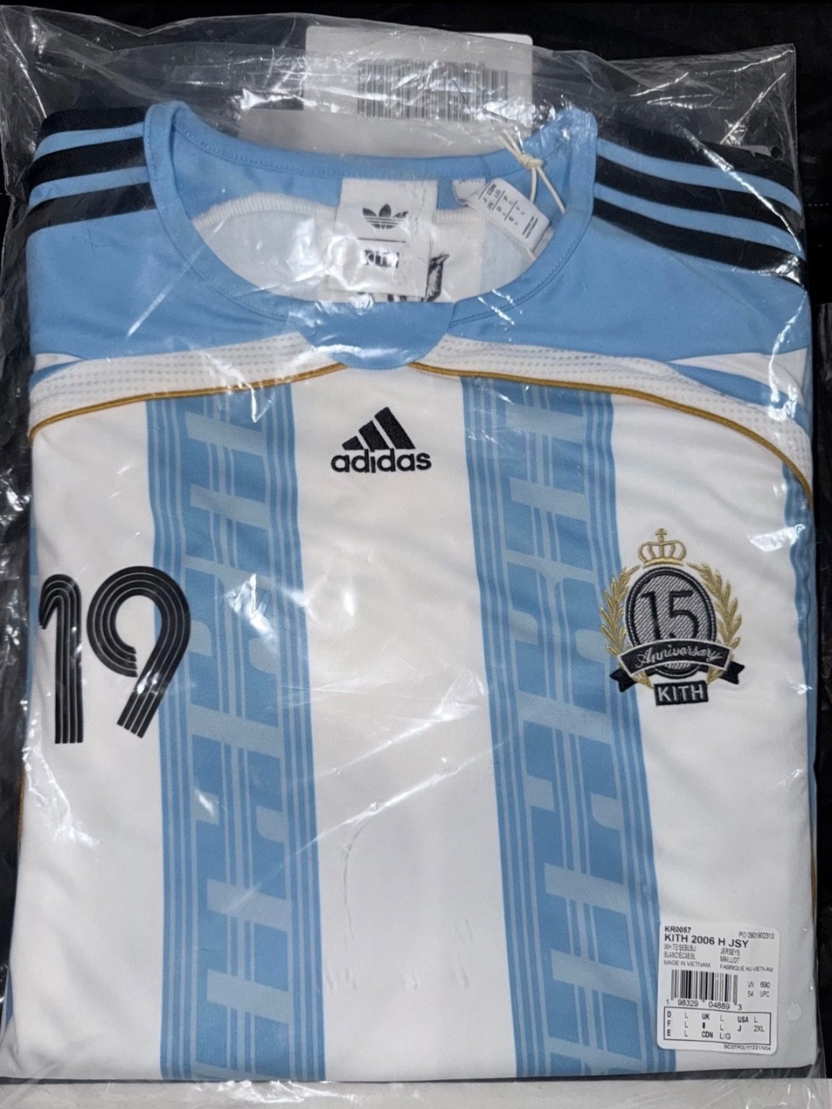 KITH Adidad Messi Jersey Argentina #19 Size Large gallery