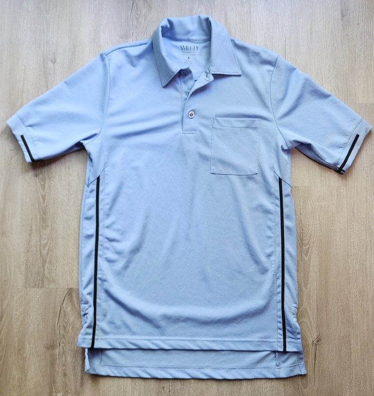 Smitty Performance Mesh Moisture Wicking Short Sleeve Light Blue Polo Size Small gallery