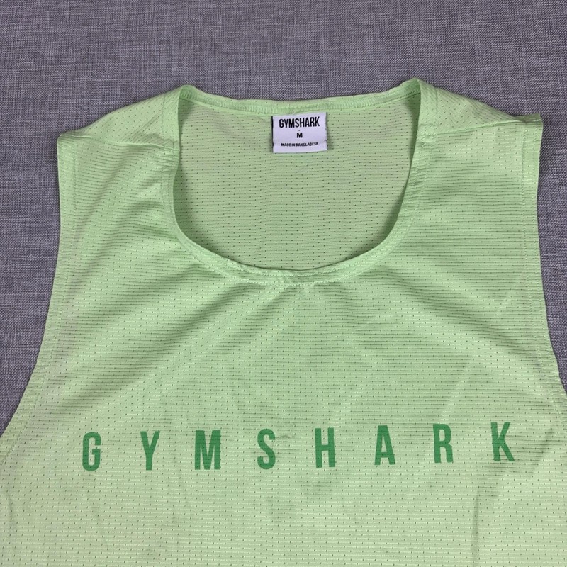 Gymshark Tank Top Mens Medium Green Sleeveless Mesh Running Training Athletic gallery