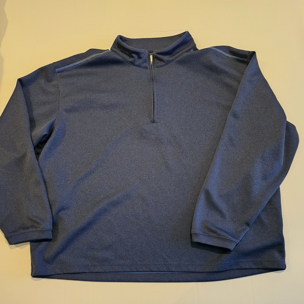 Pebble Beach- 1/4 Zip Golf Long Sleeve Pullover Blue Sweater Shirt- Size 2XL