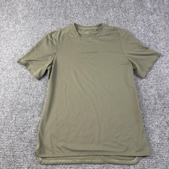 Lululemon Shirt Mens Small Green Short Sleeve Mesh Tee Top GYM Script