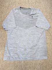 Three Nails Shirt Mens XL Seamless Tee Gray Short Sleeve Gym Performance Vented