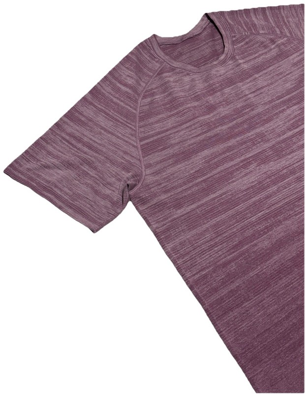 Lululemon Metal Vent Tech Shirt 2.0 Static Storm Stripe Vintage Plum Wicking XL gallery