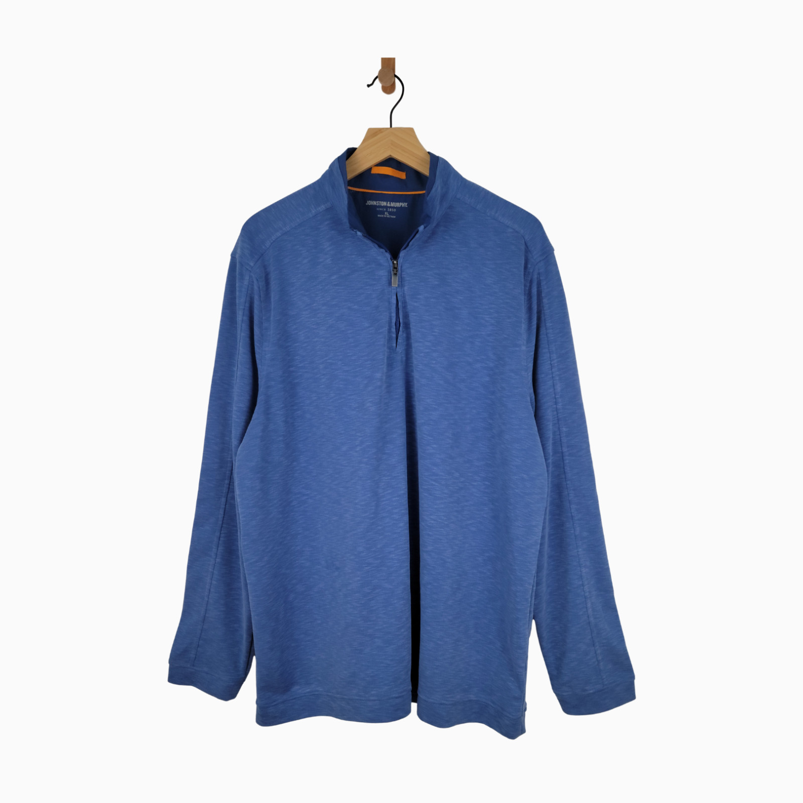 Johnston & Murphy Men's Slub Quarter Zip Pullover – Blue – XL – NEW gallery
