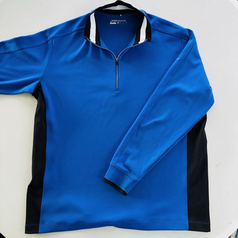 Nike Golf Dri-FIT XL Quarter Zip Pullover Blue Black 578673-491 Mens gallery