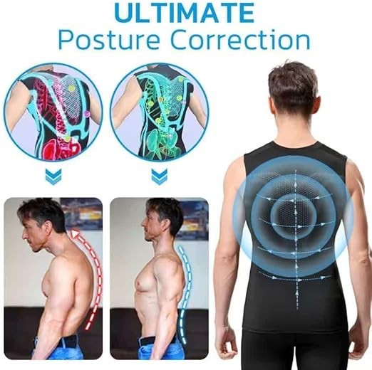 Men Compression Shirt Version Ionic Shaping Sleeveless Vest Sport Tank Top S-2XL gallery