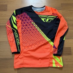 Men’s Fly Racing Kinetic Trifecta Orange Mesh BMX Jersey Motocross Shirt Sz M