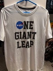 One Giant Leap NASA Old Navy Active Wear Large White Tshirt